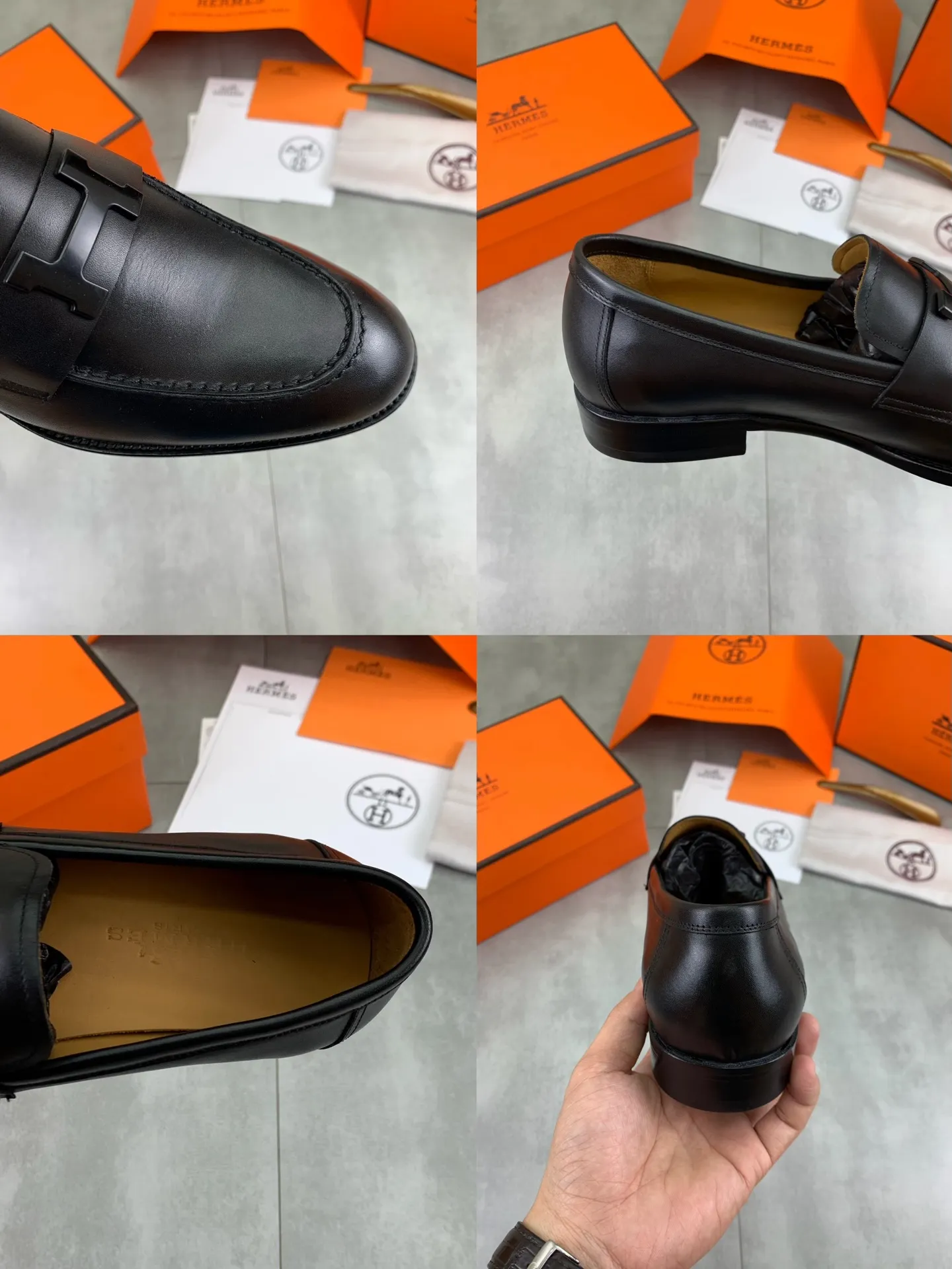 Factory price P980 💰💎💎💎 Original genuine leather outsole Brand: Hermès Grade: Same as the official website Original quality materials: Original soft calfskin Water-dyed cowhide lining Original Italian genuine leather outsole Style categories: Men's fashion Formal casual leather shoes Slip-on men's shoes series Young fashion European and American trends British style Code number: 39-45 (38.46 can be customized)